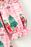 Pink plaid & nutcracker printed relax fit dress. DRG65447 MON