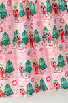 Pink plaid & nutcracker printed relax fit dress. DRG65447 MON