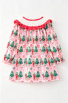 Pink plaid & nutcracker printed relax fit dress. DRG65447 MON