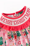 Pink plaid nutcracker baby romper. RPG65405 SOL
