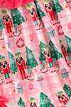 Pink plaid nutcracker baby romper. RPG65405 SOL
