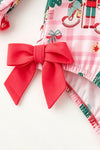 Pink plaid nutcracker baby romper. RPG65405 SOL