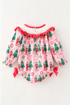 Pink plaid nutcracker baby romper. RPG65405 SOL