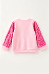 Ho Ho Ho" Pink Christmas sweater with sequins sleeves. TPG60766 SOL