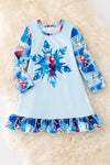 PJG40166  AMY: Snowflake printed pajama dress.