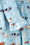 Lt. Blue farm animal printed girls pajamas. PJG60454 SOL