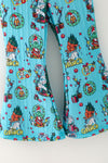 Turquoise Christmas printed girls set. OFG63365 BRE