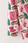 Lt. Pink Christmas character printed girls 2 piece set. OFG63374 AMY