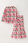 Lt. Pink Christmas character printed girls 2 piece set. OFG63374 AMY