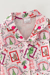 Lt. Pink Christmas character girls pajamas with fuzzy sleeves. PJG60524 SOL