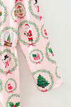 Lt.pink Christmas printed girls jumpsuit. PNG60544 Mon