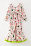 Lt.pink Christmas printed girls jumpsuit. PNG60544 Mon