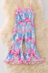 Bow printed girls jumpsuit with front bows. PNG50115 Jean