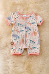 Cute adventure jungle printed baby romper with zipper. RPG50161 AMY