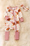 🎍Bamboo made w/butterfly print onesie foot closure & matching headband. RPG50165