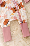 🎍Bamboo made w/butterfly print onesie foot closure & matching headband. RPG50165