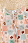 "Love you Beary much"Multi-printed unisex baby romper. RPB50069 SOL