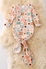 "Love you Beary much" Multi printed unisex baby gown. PJB50016 one size