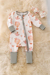 🎍Bamboo made w/air balloon print onesie foot closure & matching headband. RPG50167