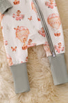 🎍Bamboo made w/air balloon print onesie foot closure & matching headband. RPG50167