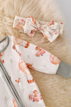 🎍Bamboo made w/air balloon print onesie foot closure & matching headband. RPG50167