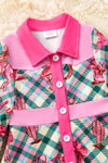 Howdy plaid printed dress.(Western)  DRG53438 AMY