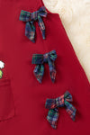 Grinc* corduroy dress with side pocket and bows. DRG52443 AMY