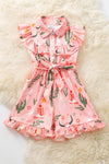 Cactus & cow skull printed girls romper. WESTERN- PNG50604 SOL