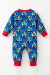 Royal Blue Christmas character printed boys baby romper. RPB61010 SOL