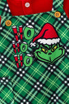 Green plaid jumpsuit and red bodysuit Christmas set. RPB61007 SOL