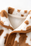 Lt. Brown Cow spot printed girls jacket. TPG60777 BRE