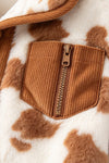 Lt. Brown Cow spot printed girls jacket. TPG60777 BRE