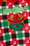 Multi-Color gingham and Christmas applique romper. RPB61005 BRE-