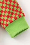 Christmas character boys top with checkered sleeves . TPG60685 SOL