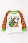 Christmas character boys top with checkered sleeves . TPG60685 SOL