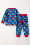 Royal Blue Christmas character printed boys pajamas. PJB60064 AMY
