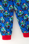 Royal Blue Christmas character printed boys pajamas. PJB60064 AMY