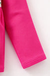Fuchsia tunic with Christmas character bell bottoms with faux fur hem. OFG63384 BRE