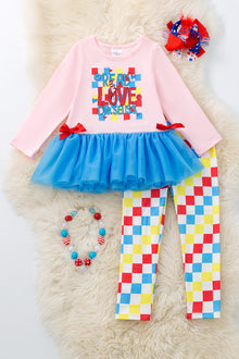  "Read Love Dr.Seus*" Ruffle top & leggings. OFG50524 JEAN