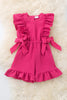 Fuchsia cable knit textured fabric with ruffle hem. PNG50108 SOL