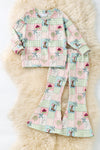 Multi- printed western patch girls 2 piece set. OFG60708 JEAN