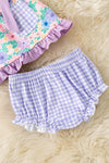 Lilac trim floral printed runic and gingham pockets & pockets. RPG60329 JEAN