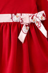 Red tunic with Santa printed band and bell bottoms. OFG63382 AMY