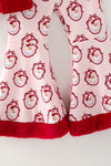 Red tunic with Santa printed band and bell bottoms. OFG63382 AMY
