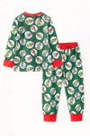 Green Ornament & Christmas character printed top. PJB60063 BRE