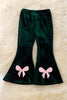 Green faux velvety pants. PNG50676 Jean