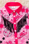 Disco, western printed girls dress with fringe. TPG50990 JEAN