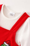 White long sleeve top and red dress. OFG63351 BRE