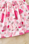 Western-checkered printed girls dress. DRG54119 AMY