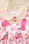 Western-checkered printed girls dress. DRG54119 AMY